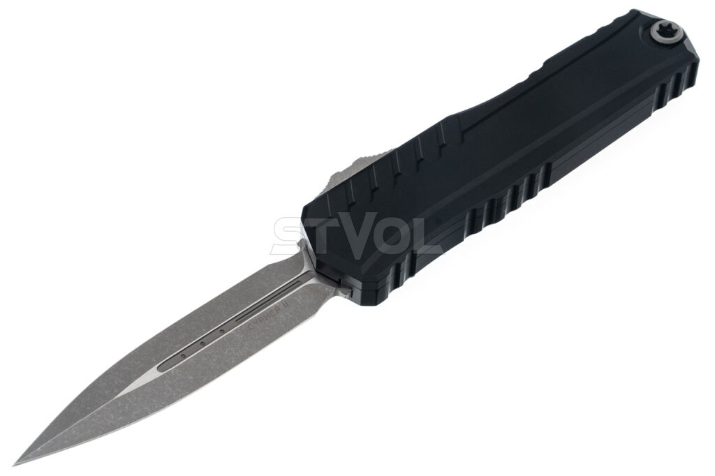 Ніж Microtech Cypher II D/E OTF, Apoc, чорне руків'я фото