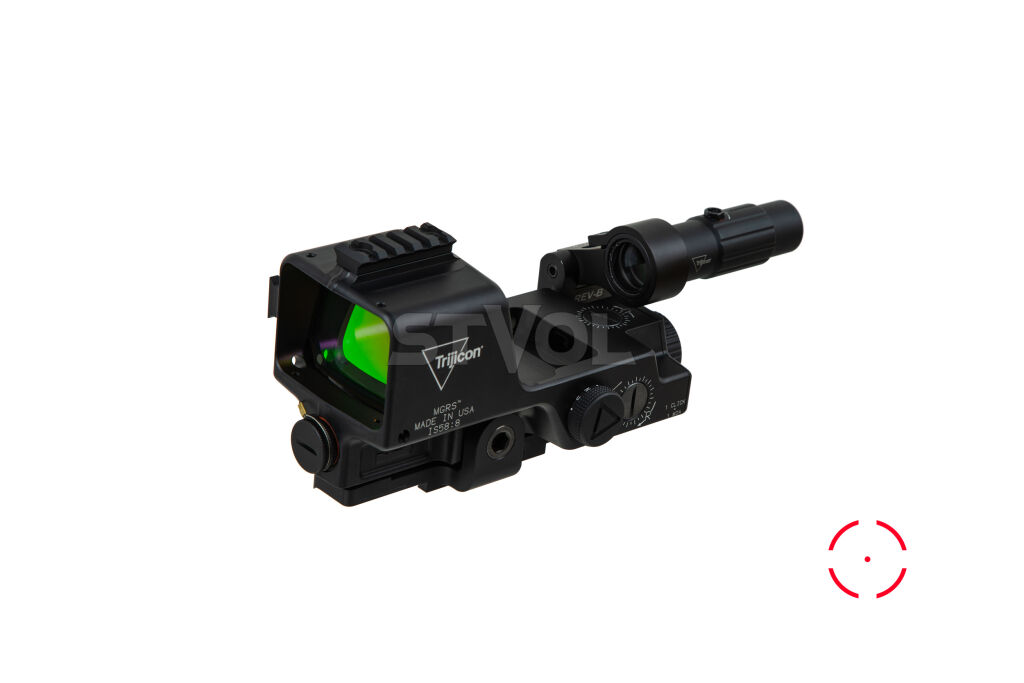 Приціл коліматорний TRIJICON MGRS Red Segmented Circle 3 MOA зі збільшувачем 3х фото