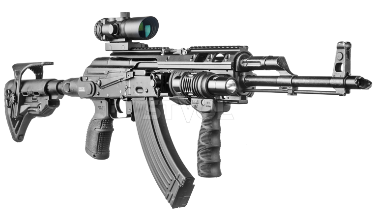 Приклад складаний FAB для M4, з амортизатором, регульована щока, планка Пікатінні фото 2