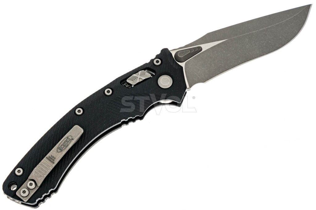 Ніж Microtech Amphibian Ram-Lok, клинок Apoc Fluted, чорне руків'я G10 фото 2
