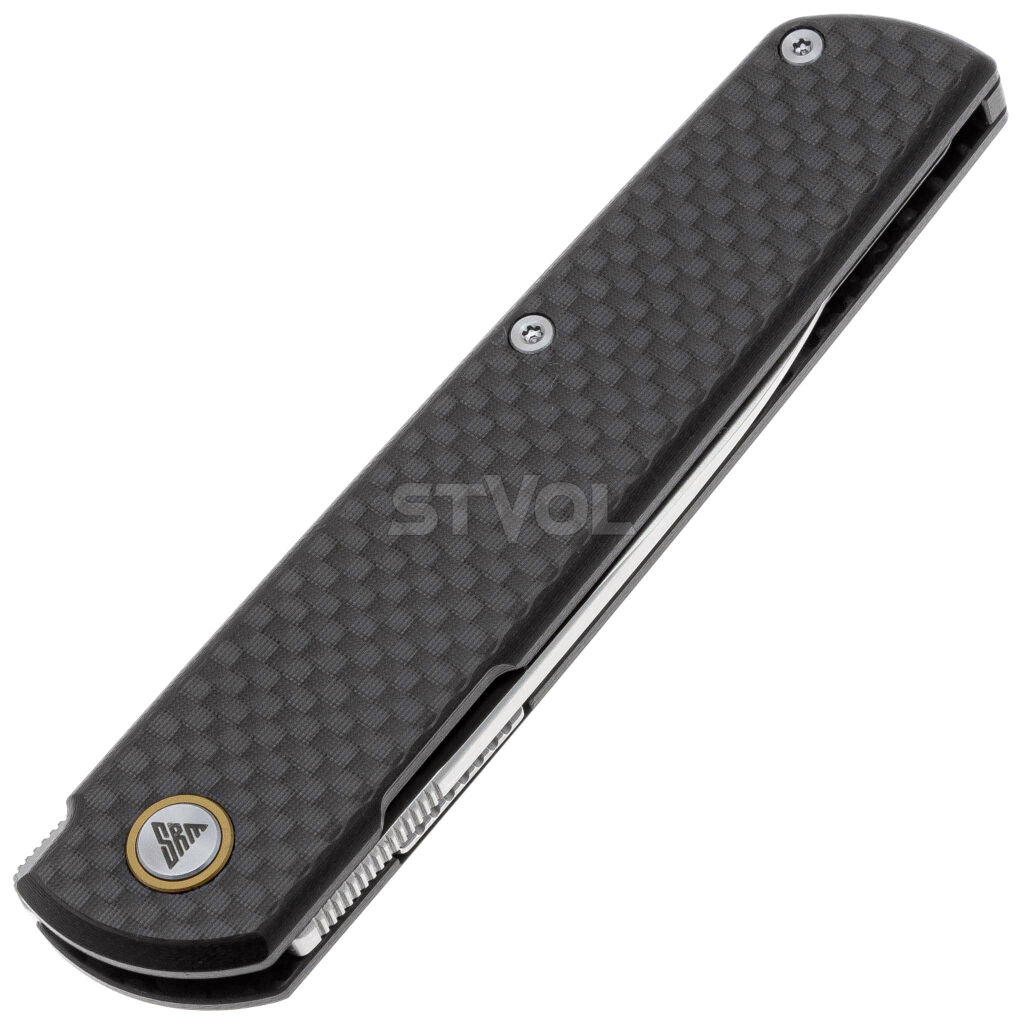 Ніж SRM Qrick 408L-KB, Sandvik 14C28N, G10 + carbon fiber, чорний фото 5