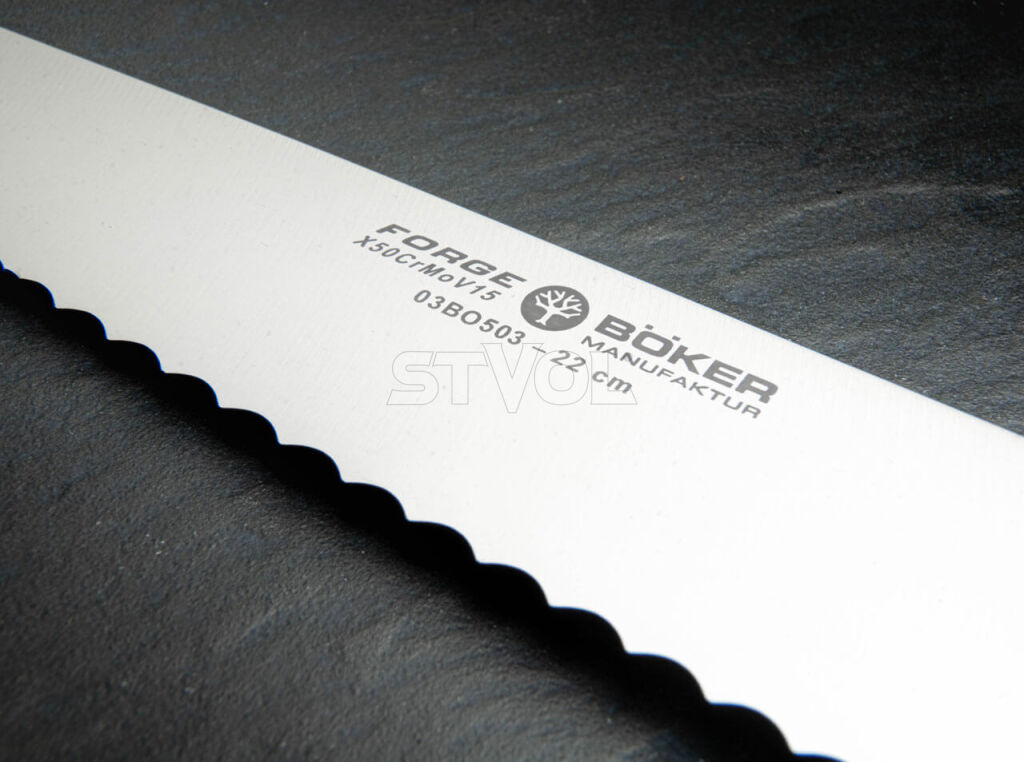Кований кухонний ніж для хліба Boker Forge Brotmesser фото 7