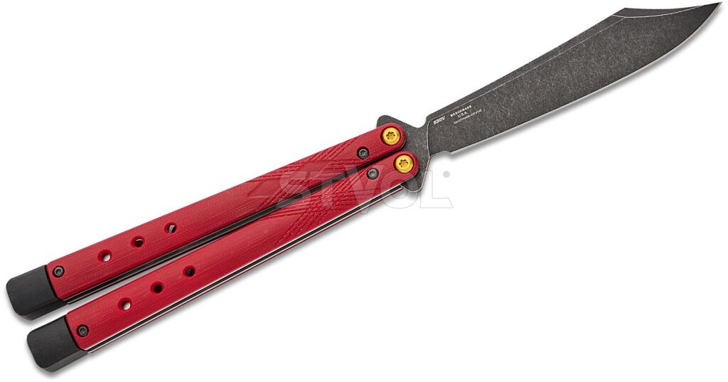 Нож Benchmade "Necron", balisong, ruby red G10 Фото 2