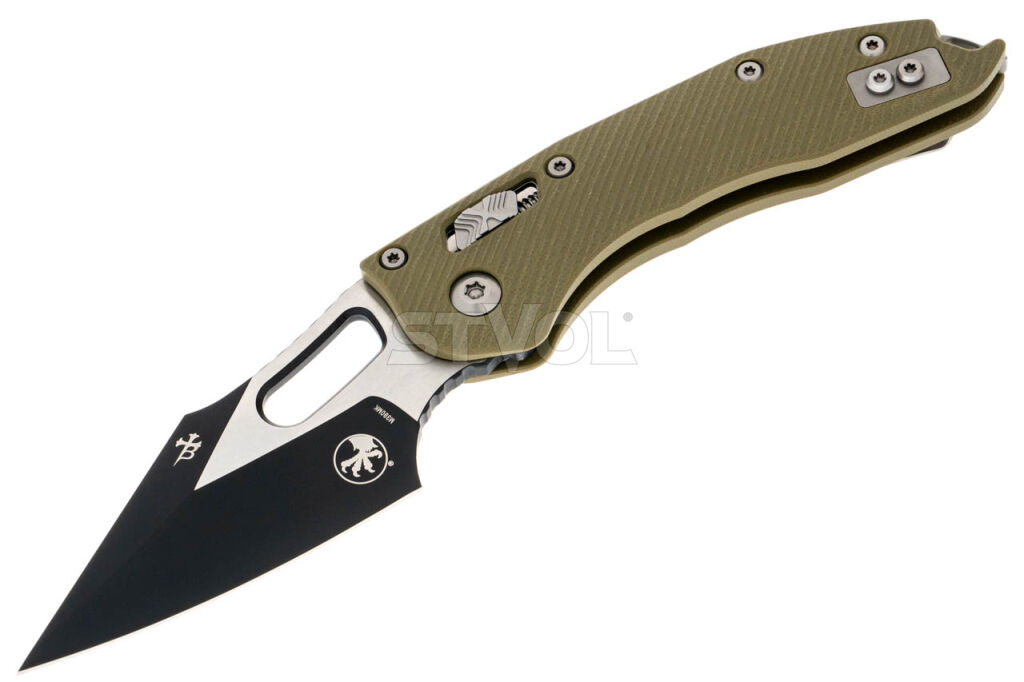 Ніж Microtech Stitch S/E Ram-Lock, fluted, чорний клинок, руків'я G10 G10 OD green фото