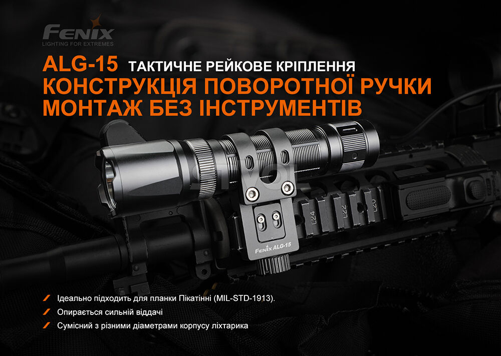 ALG-15 Кріплення на зброю для тактичних ліхтарів Fenix ALG-15 фото 5