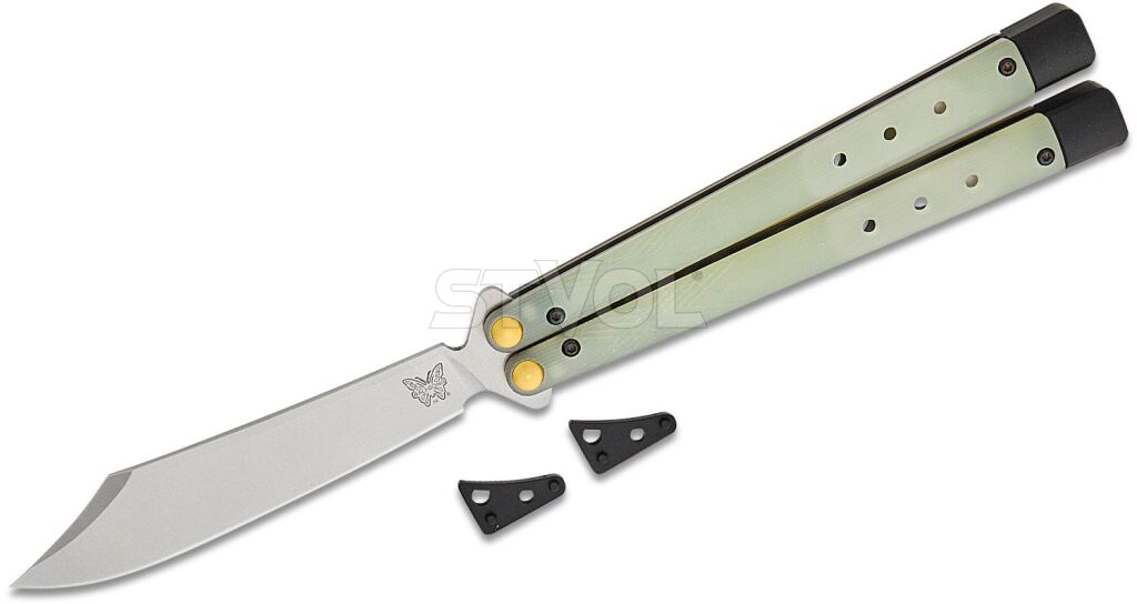 Ніж Benchmade "Necron", balisong, jade G10 фото
