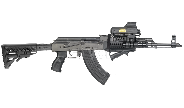 Приклад телескопічний FAB для AK 47, полімер, пісочний фото 2
