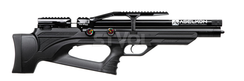 Пневматична Редукторна PCP гвинтівка  Aselkon MX10-S Black  кал. 4.5 фото 2