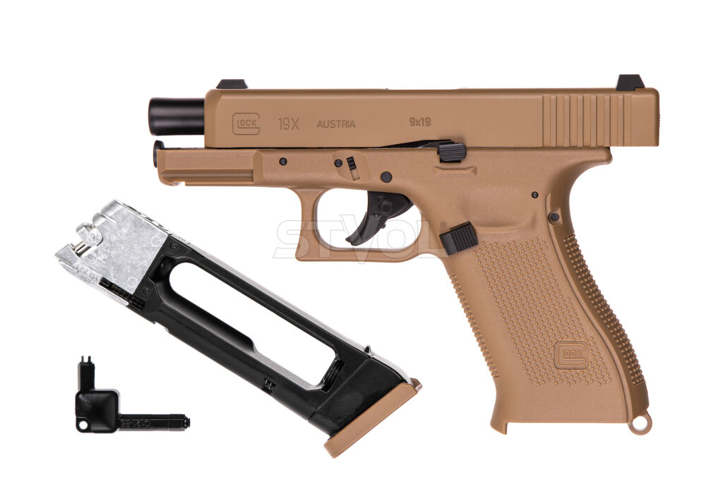 Пневматический пистолет Umarex Glock 19X TAN Blowback кал. 4,5 мм (с затворной задержкой) Фото 3