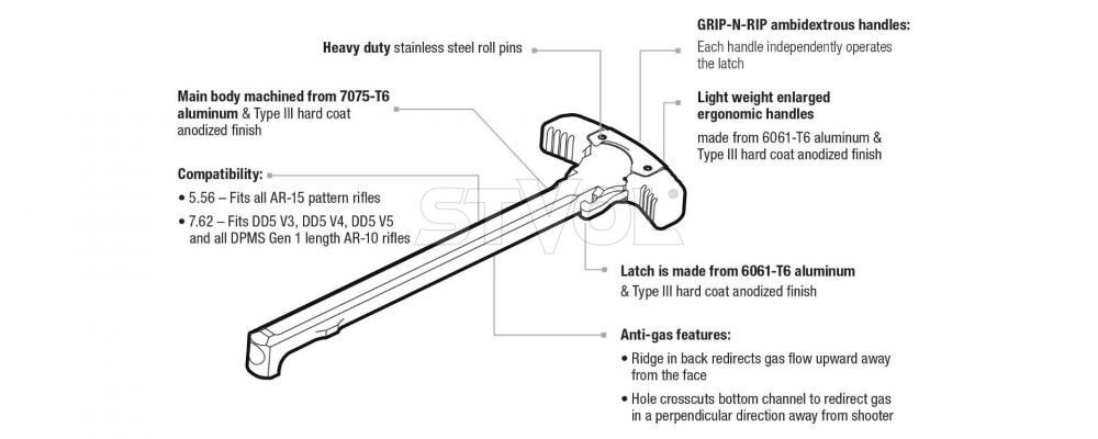 Руків'я заряджання DANIEL DEFENSE DD 5.56 AMBI CHARGING HANDLE фото 4