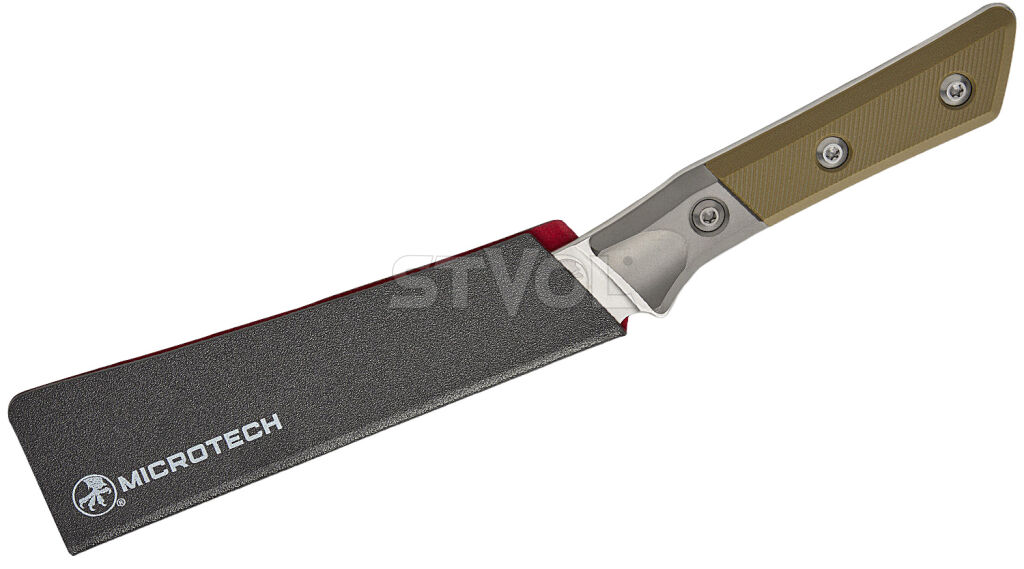 Обробний кухонний ніж Microtech Boning 6.125" Stonewash  OD Green G-10 з больстером фото 3