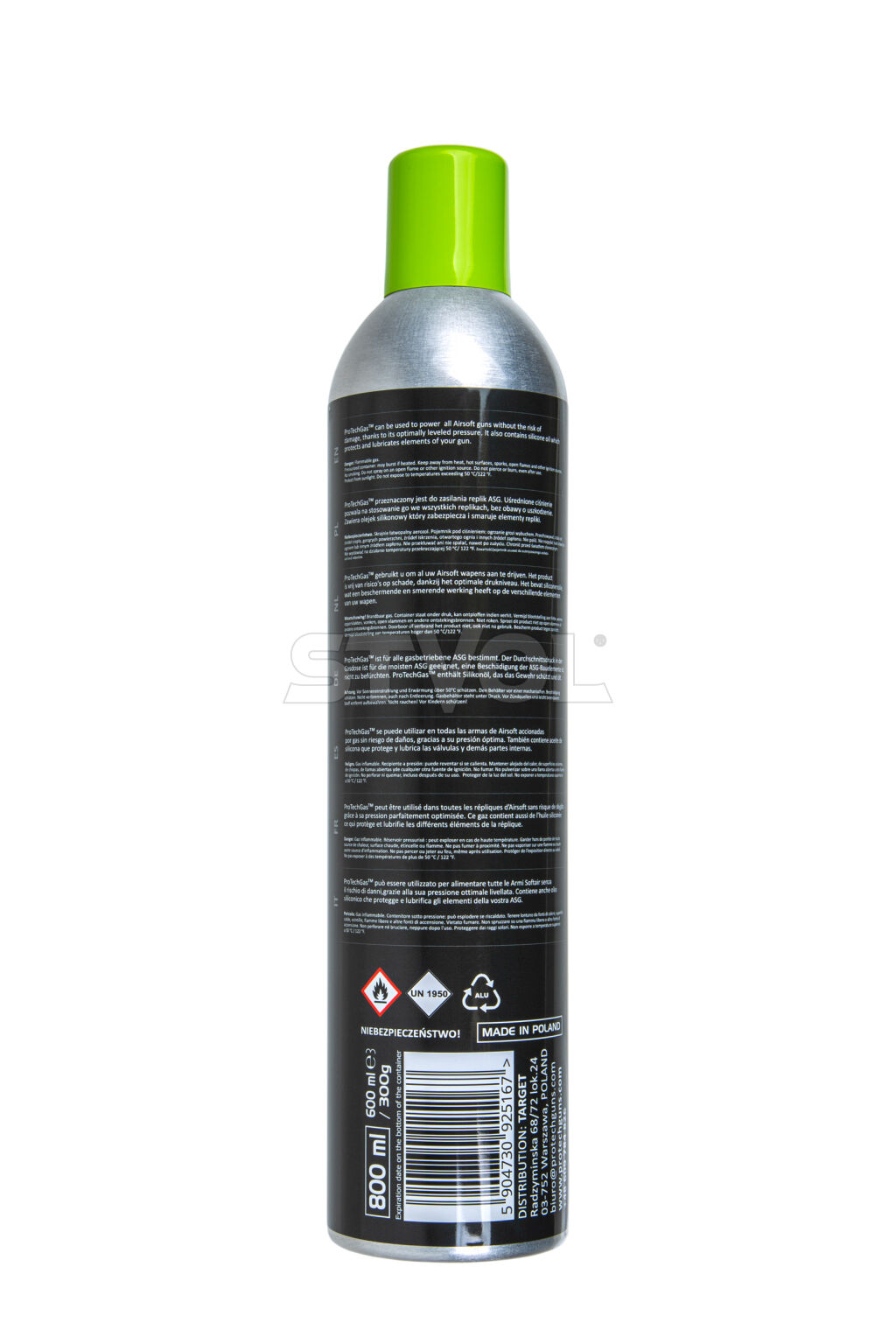Green Gas для страйкбольного оружия ProTech Guns 800ml Фото 2