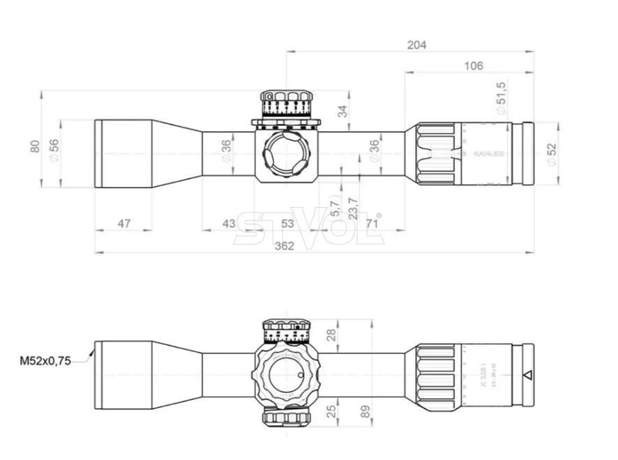Прицел оптический KAHLES K328i DLR CCW 3.5-28x50 (36 мм) illum. Skmr4+ w-left FFP Фото 3