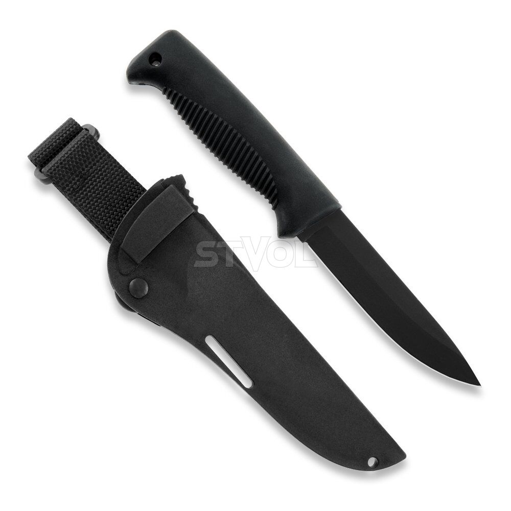 Нож Peltonen M07, покрытие cerakote black, черный, черный композитный чехол