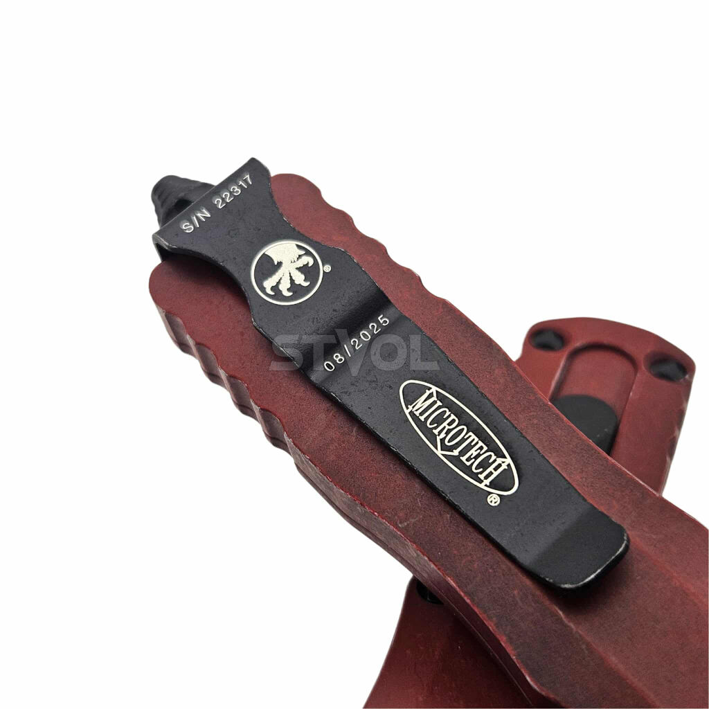 Ніж Microtech Dirac D/E OTF, Standard Weathered Crimson фото 2