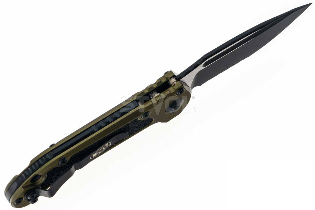 Ніж Microtech L.U.D.T S/E Gen III.,  чорний клинок, напівсеррейтор, руків'я  OD green фото 3