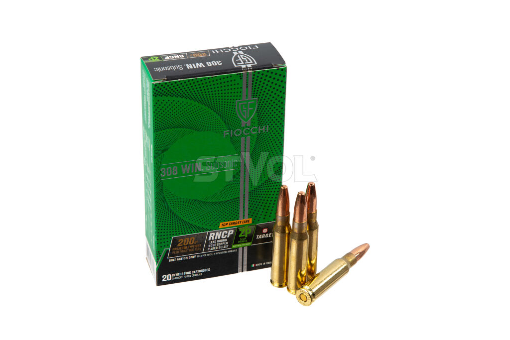 Патрон нарізний Fiocchi 308 Win. Subsonic, RNCP, 200Gr (12,96 г), 20 шт. фото