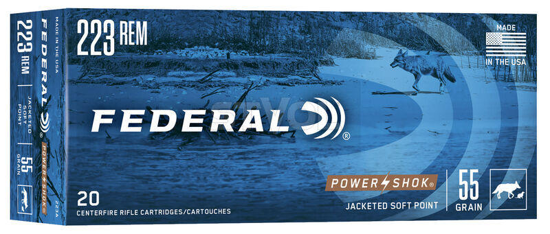 Патрон нарезной Federal Power-Shok 223 Rem SP 3,56 г (55GR)