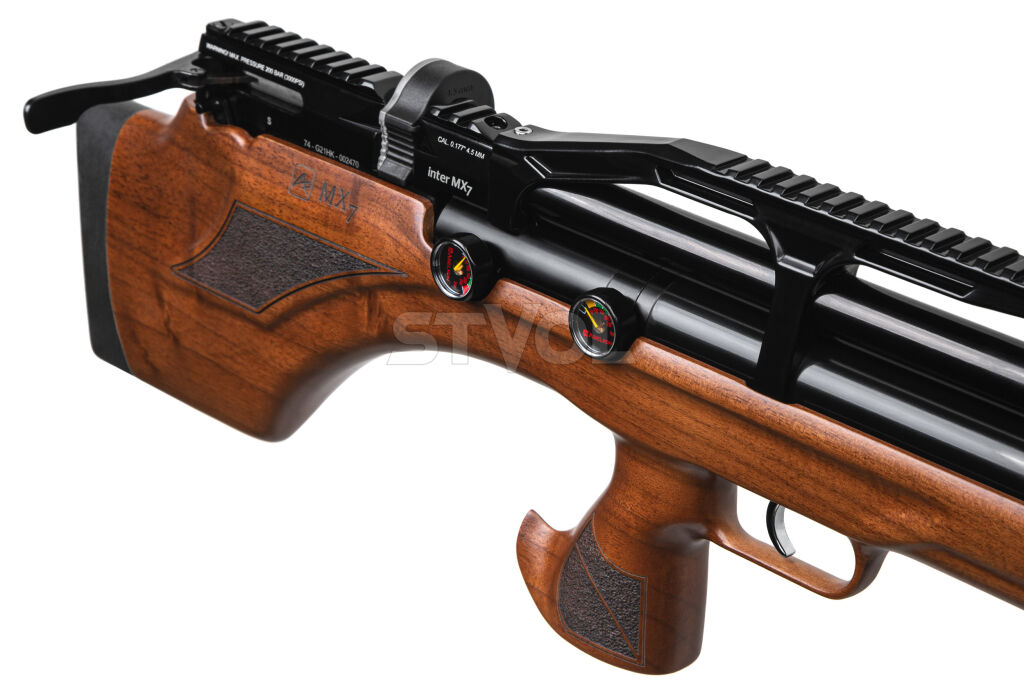 Пневматическая Редукторная PCP винтовка  Aselkon MX7 Wood  кал. 4.5 дерево Фото 4