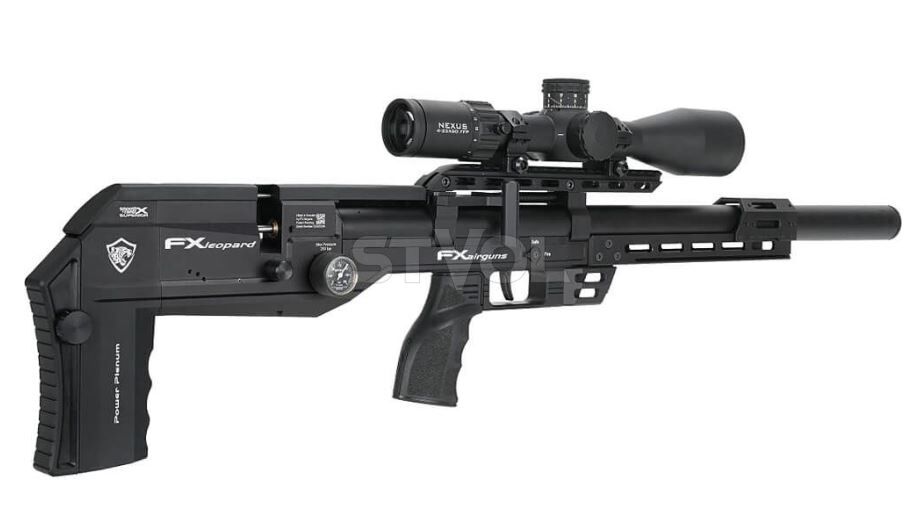 Пневматична редукторна гвинтівка FX Airgun Leopard Black Sniper Tube .177 кал фото 3
