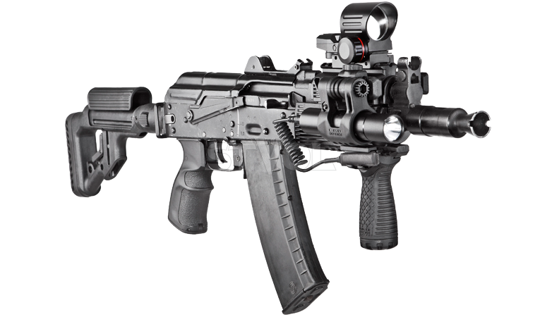 Цівка тактична FAB для AK 74У, 4 планки, чорна фото 2