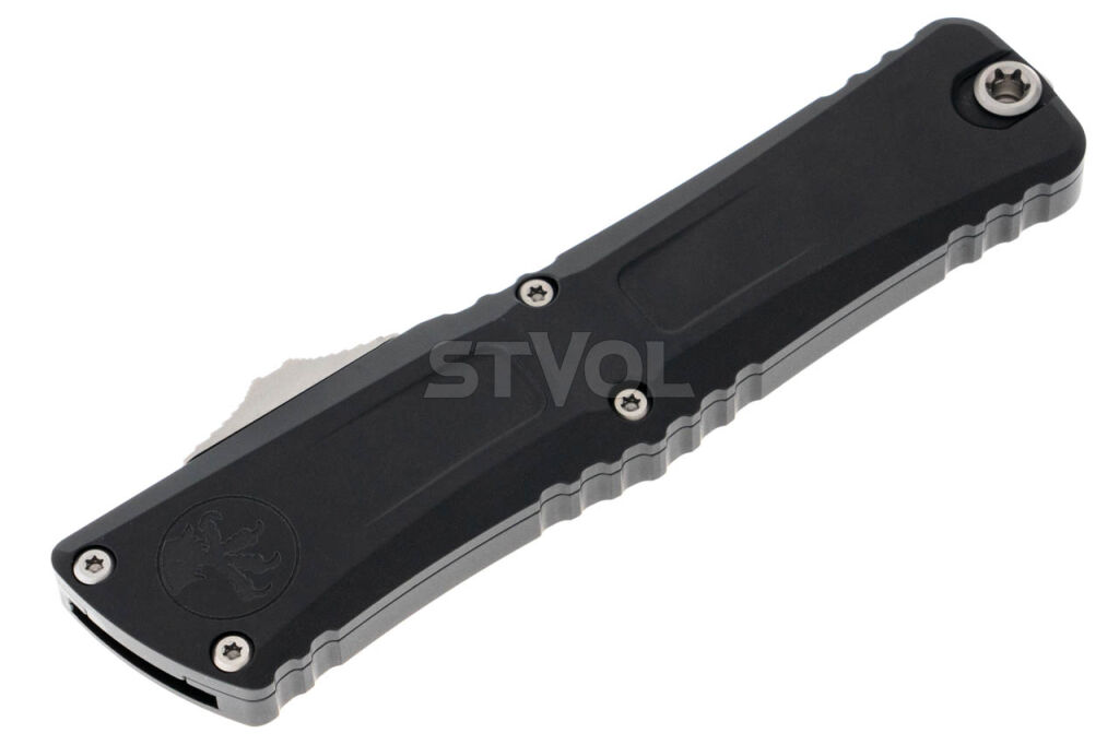 Ніж Microtech Combat Troodon Gen III OTF, stonewash. напівсерретор, чорний фото 3
