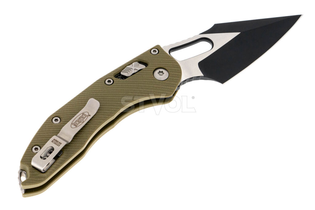 Ніж Microtech Stitch S/E Ram-Lock, fluted, чорний клинок, руків'я G10 G10 OD green фото 2