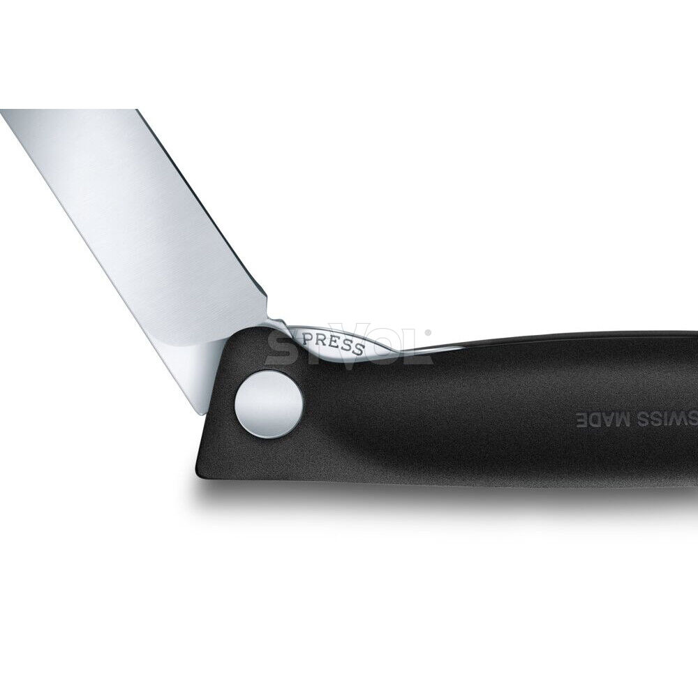 Ніж кухонний складний Victorinox SwissClassic 11 см, заокруглений, чорний фото 4