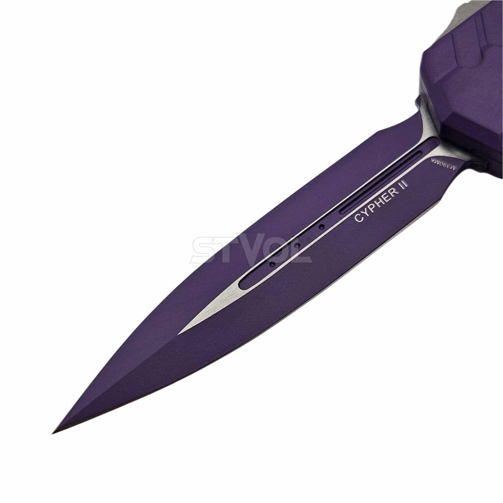 Ніж Microtech Cypher II D/E OTF, Standard, Cerakote Total Purple фото 3
