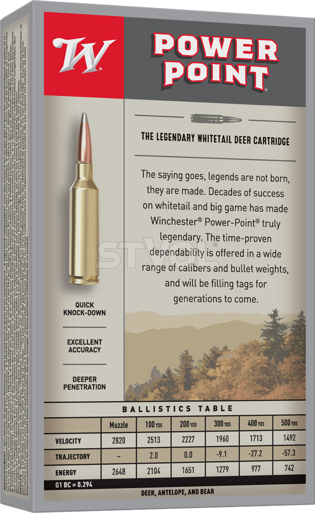 Патрон нарізний Winchester Power-Point .308 Win Power Point 9,72 г (150 Gr) фото 2