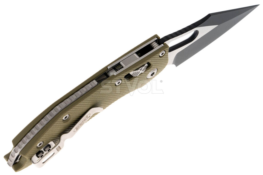 Ніж Microtech Stitch S/E Ram-Lock, fluted, чорний клинок, руків'я G10 G10 OD green фото 3