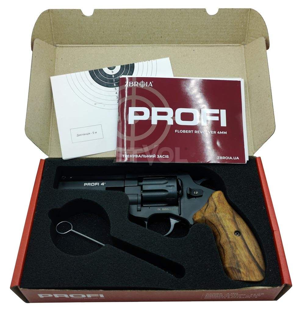 Z20.7.1.013 Револьвер під патрон флобера PROFI-4" чорний/бук кал. 4мм Фото 6