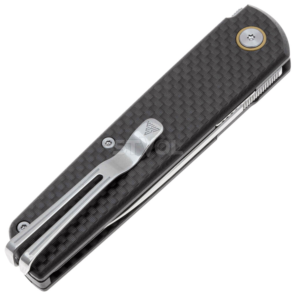 Ніж SRM Qrick 408L-KB, Sandvik 14C28N, G10 + carbon fiber, чорний фото 4