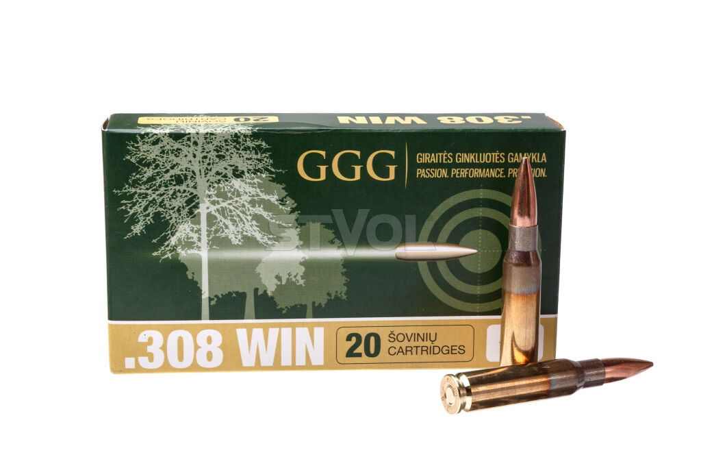 Патрон нарезной GGG k.308 Win 190Gr (12,31 г) HPBT