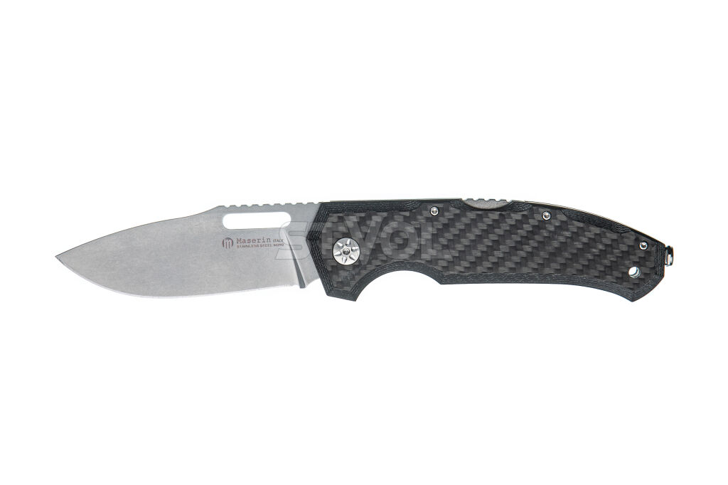 Ніж Maserin Nimrod, M390, carbon fiber, чорний фото