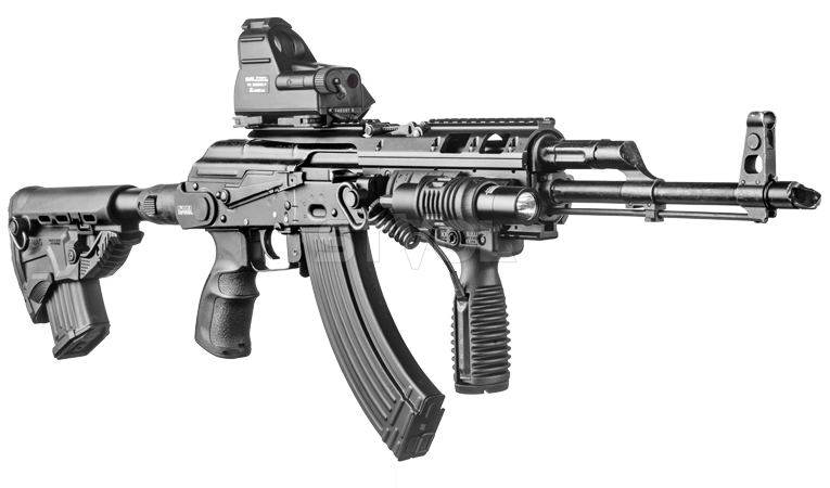 Приклад телескопічний FAB, для АКМС складаний, чорний фото 6