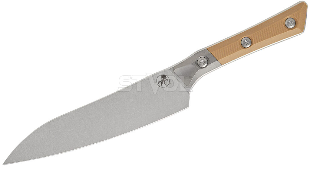 Універсальний кухонний ніж Microtech Utility 6" Tan G-10 з больстером фото