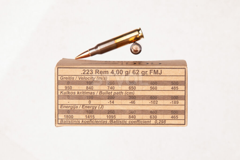 Патрон нарезной GGG кал.223 Rem FMJ 62gr (4,0 г) Фото 2