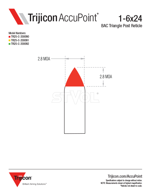 Приціл оптичний TRIJICON AccuPoint 1-6x24 (30 мм) illum. BAC Green Triangle Tritium/Fiber Optics SFP фото 6