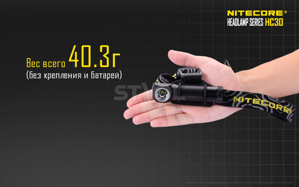 Ліхтар налобний Nitecore HC30w (тепле світло) фото 14