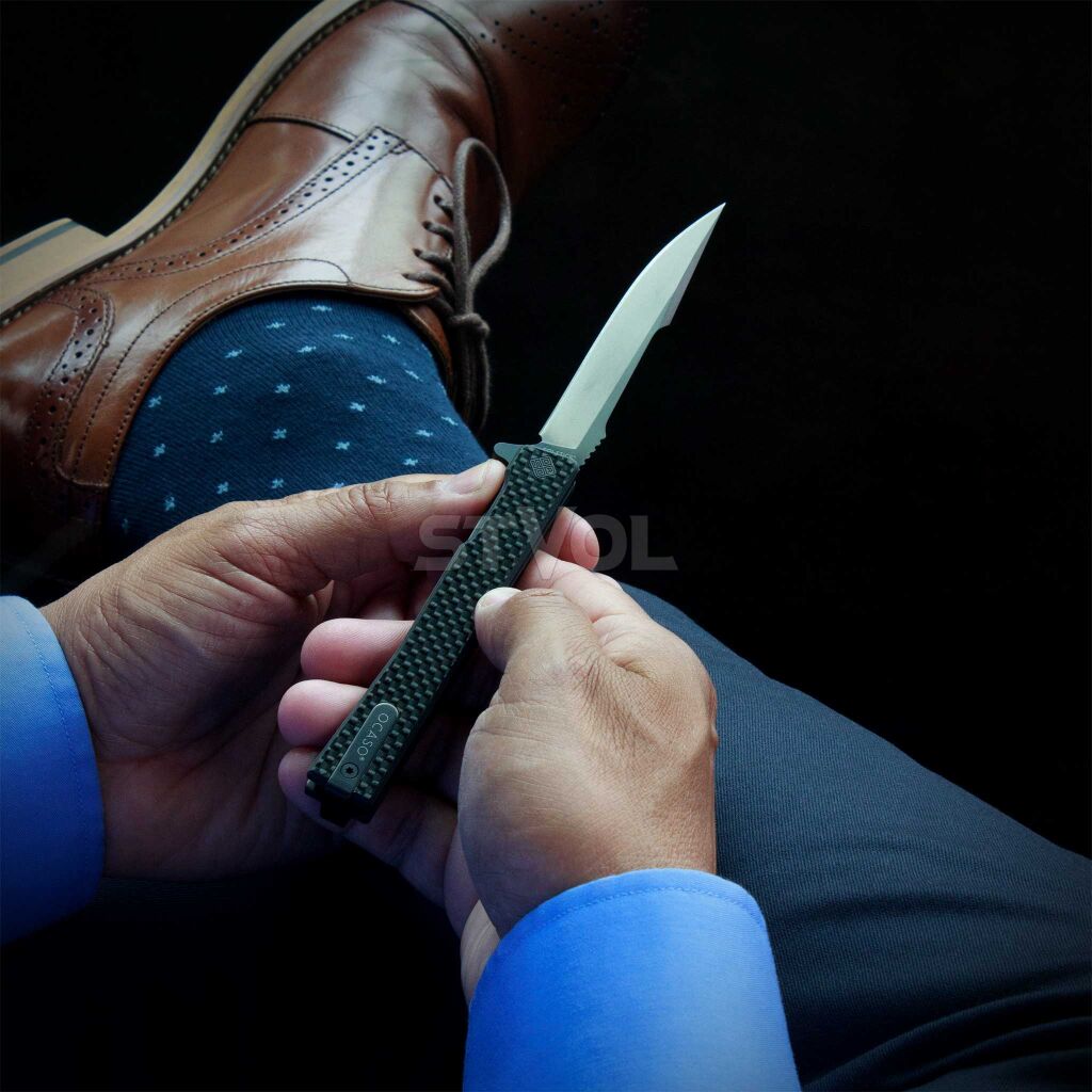 Ніж Ocaso "Solstice", Harpoon, Carbon Fiber, Black фото 3